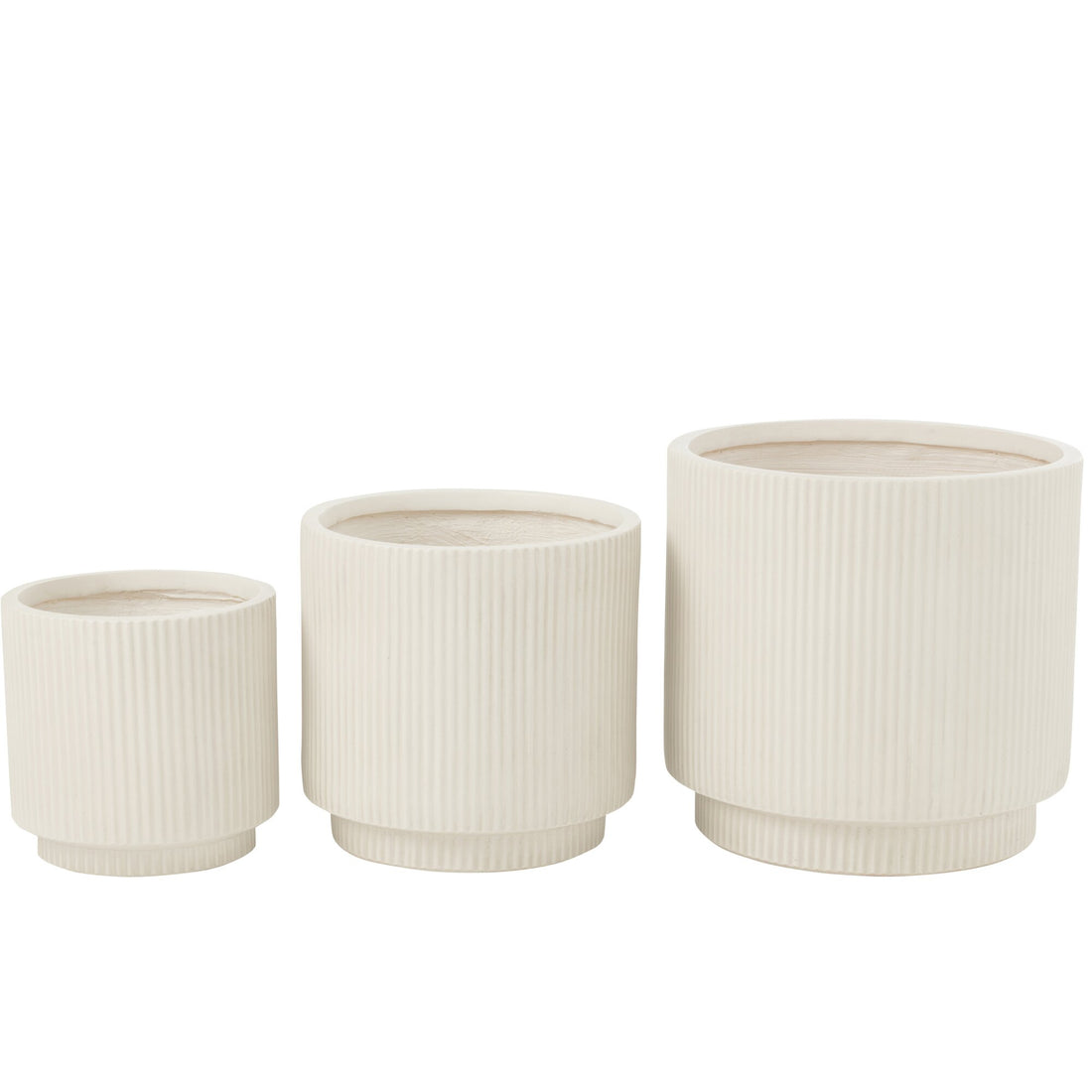 Misty Clay White Flower Pot Set of 3 J-Line