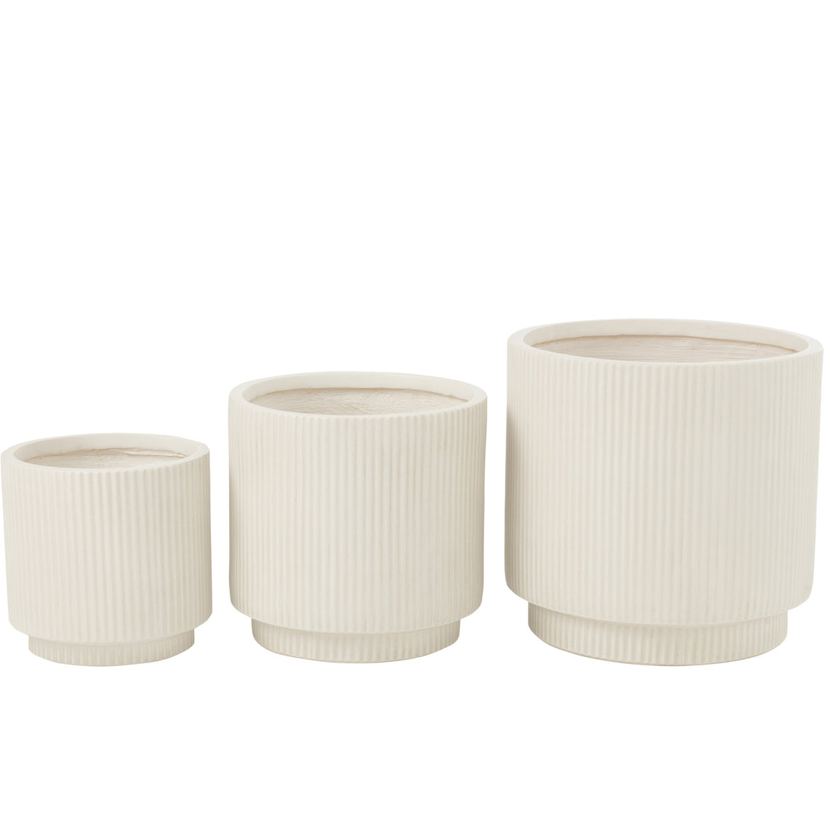 Misty Clay White Flower Pot Set of 3 J-Line