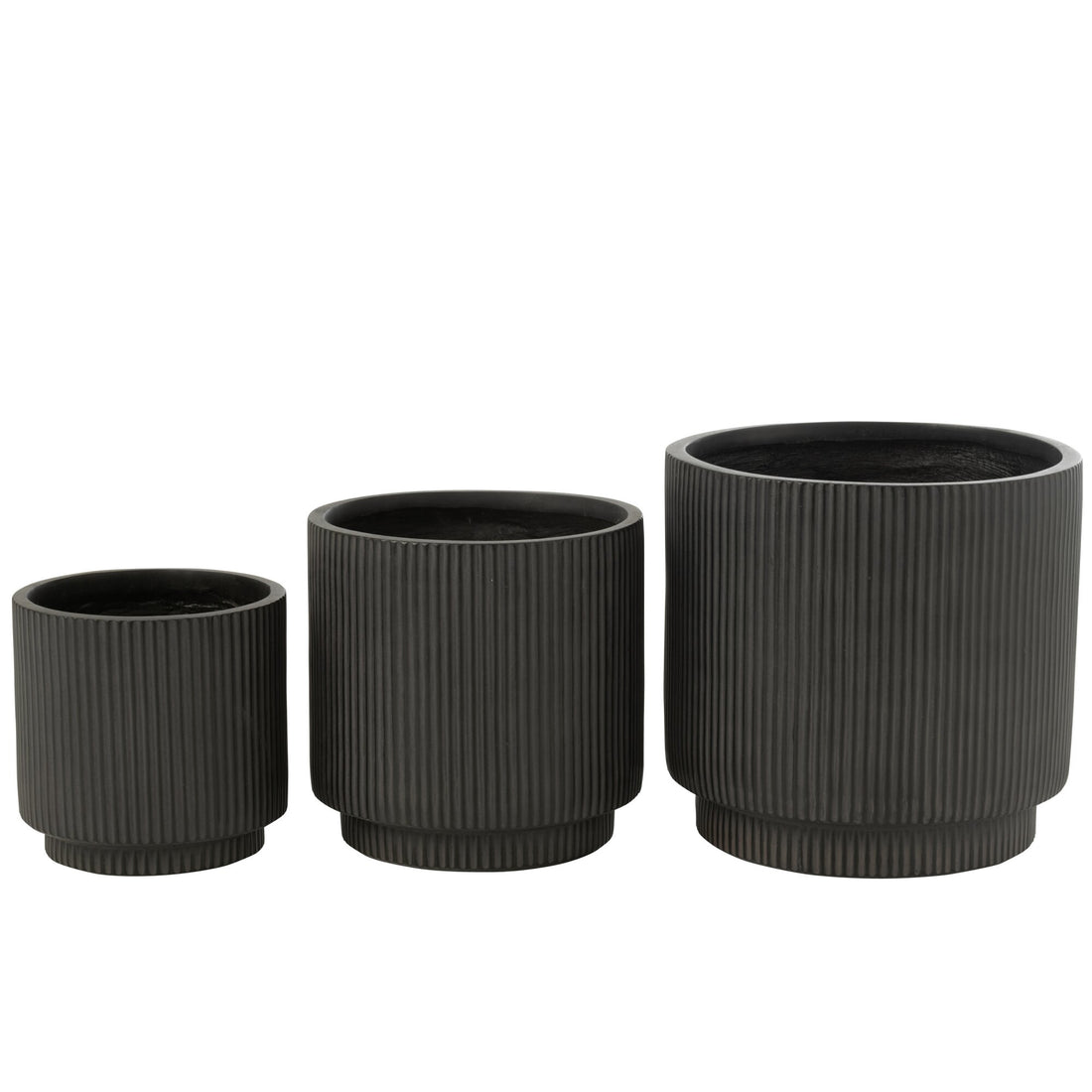 Misty Clay Black Flower Pot Set of 3 J-Line