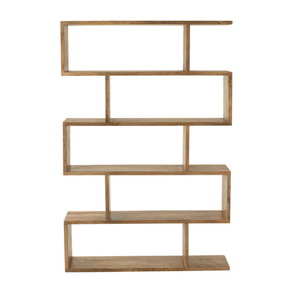Boekenkast Verticaal Latten Mango Hout Naturel - Boekenkast - J-Line - livinglovely.nl