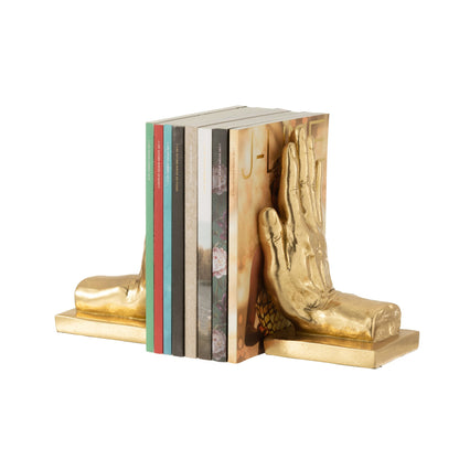 J-Line Gold Poly Hands Bookends Set of 2