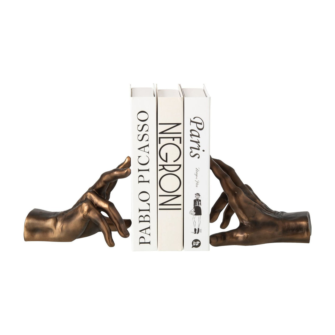 Bookends Hands Polyresin Bronze Set of 2 J-Line