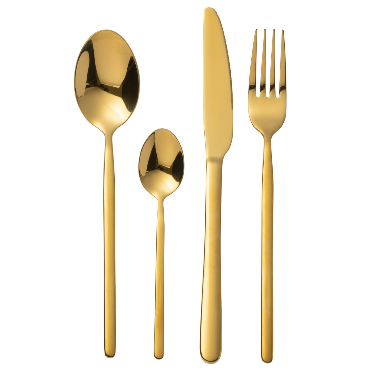 Cutlery Box B 24 Pieces Stainless Steel Shiny Gold J-Line