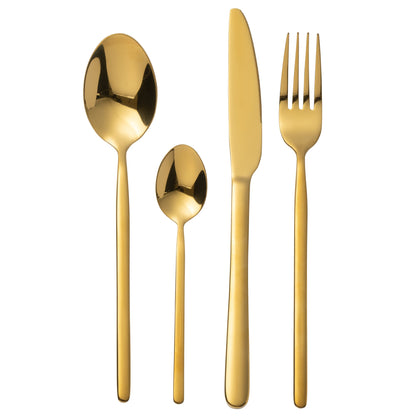 Cutlery Box B 24 Pieces Stainless Steel Shiny Gold J-Line