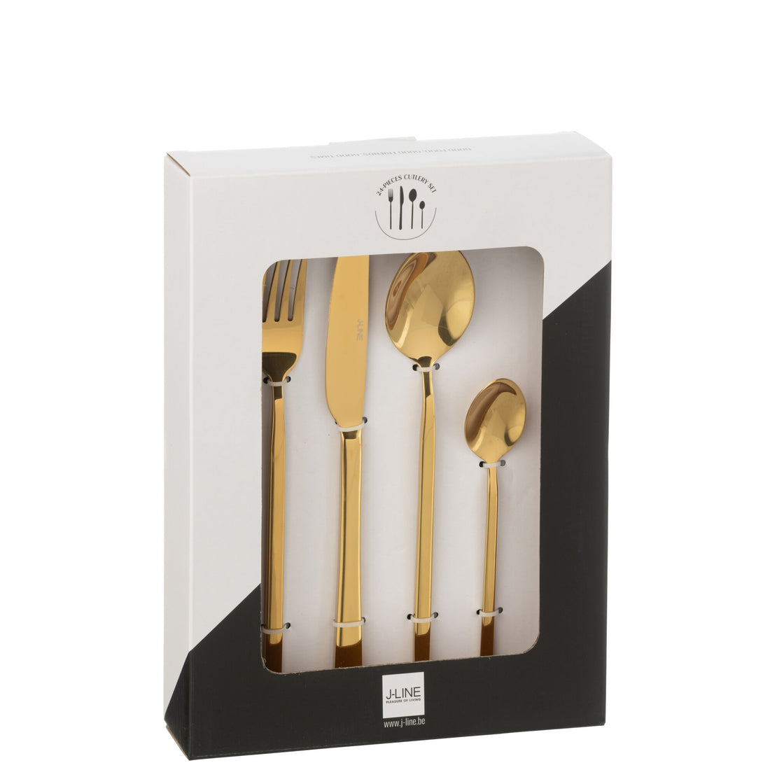 Cutlery Box B 24 Pieces Stainless Steel Shiny Gold J-Line