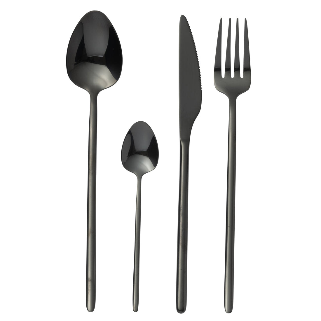 Cutlery Box C 24 Pieces Stainless Steel Glossy Black J-Line