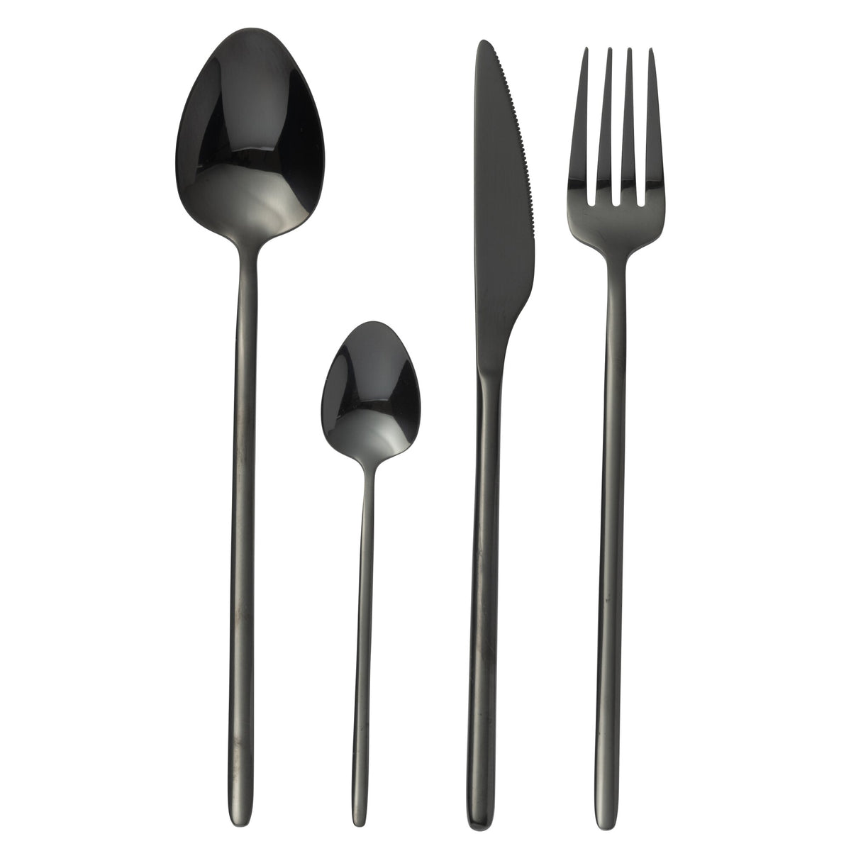 Cutlery Box C 24 Pieces Stainless Steel Glossy Black J-Line