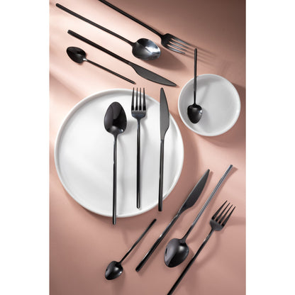 Cutlery Box C 24 Pieces Stainless Steel Glossy Black J-Line