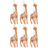 Box Of 6 Christmas Baubles Giraffe Glass Brown Mix - - J-Line - livinglovely.nl