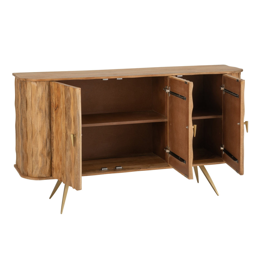Curve Natural Wood Buffet Cabinet J-Line