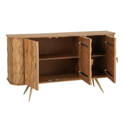 Curve Natural Wood Buffet Cabinet J-Line