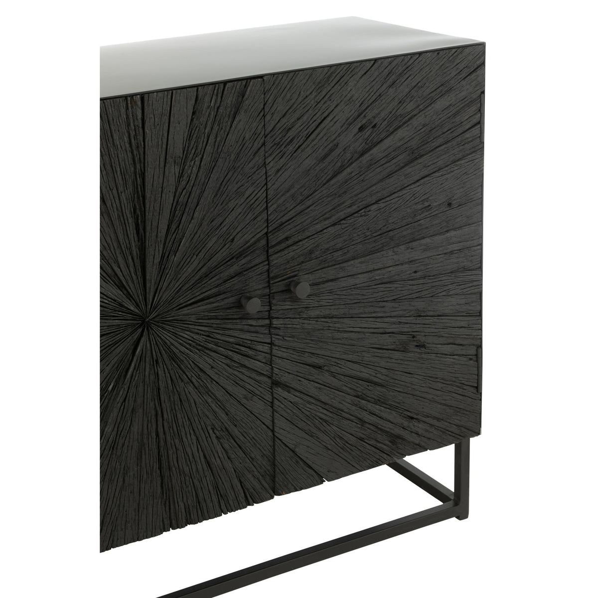 Shanil Wood/Iron Black Buffet Cabinet J-Line