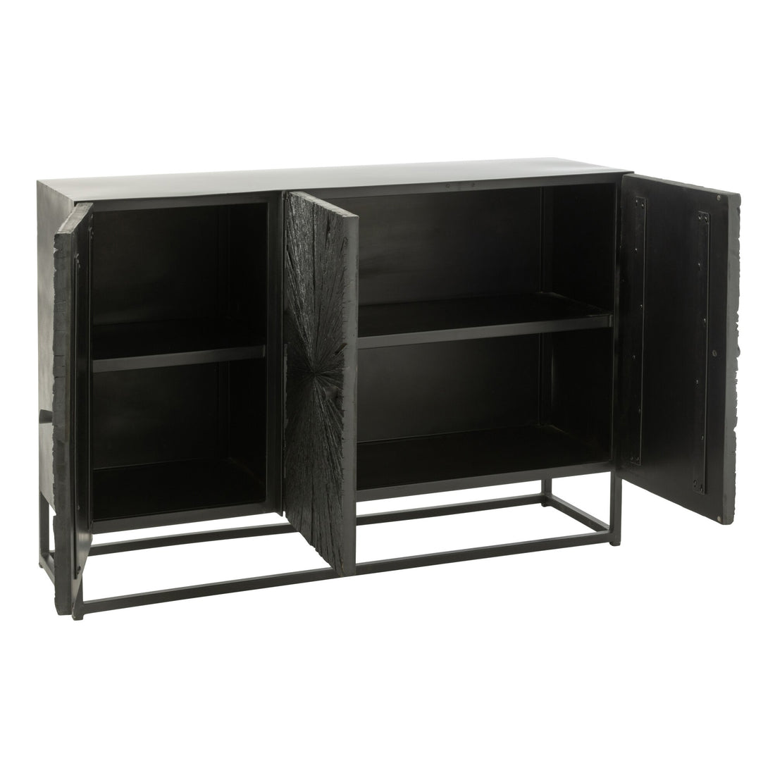 Shanil Wood/Iron Black Buffet Cabinet J-Line