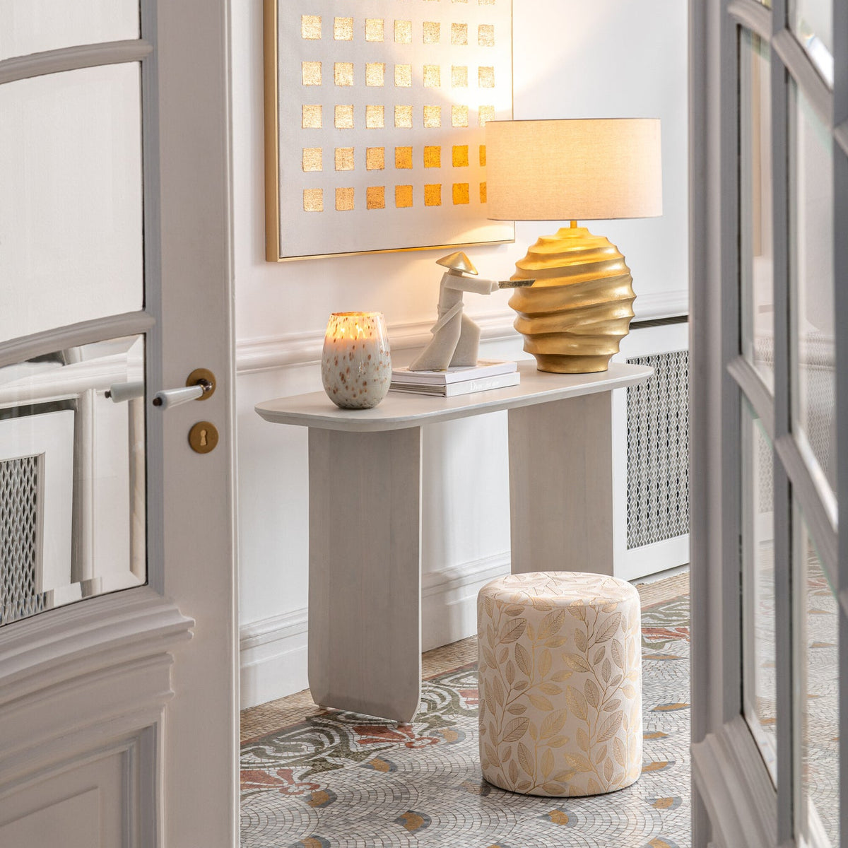 Console Table Acacia Wood White J-Line