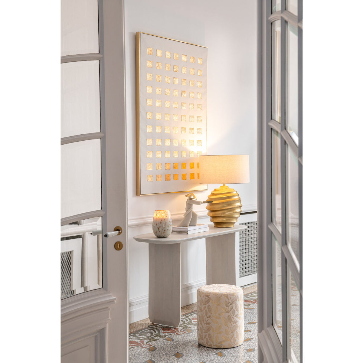 Console Table Acacia Wood White J-Line