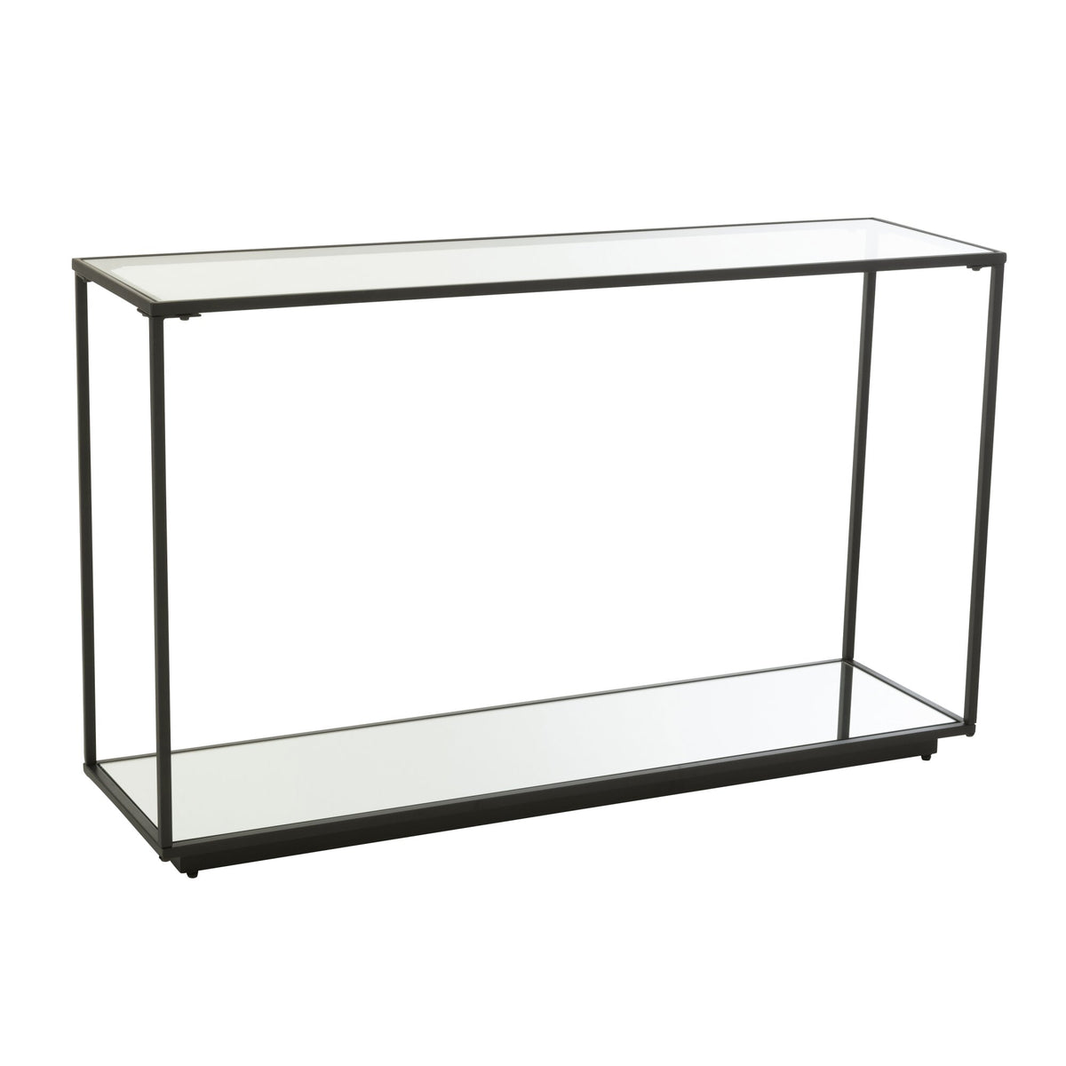 Console Table Metal/Glass Black J-Line
