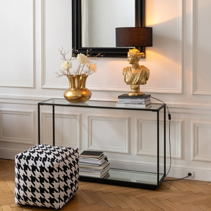 Console Table Metal/Glass Black J-Line
