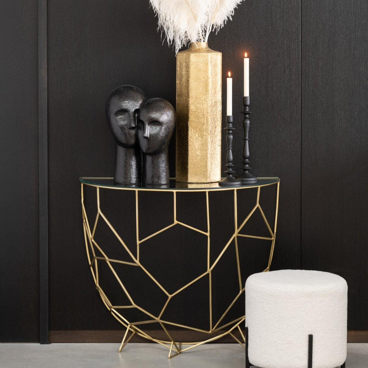 Console Table Moza Metal/Glass Gold J-Line