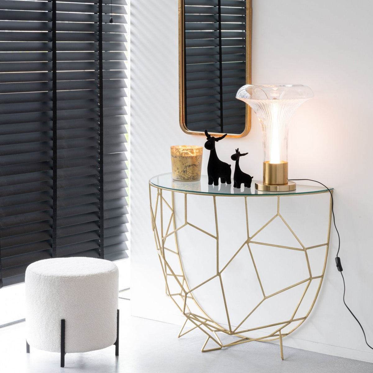 Console Table Moza Metal/Glass Gold J-Line