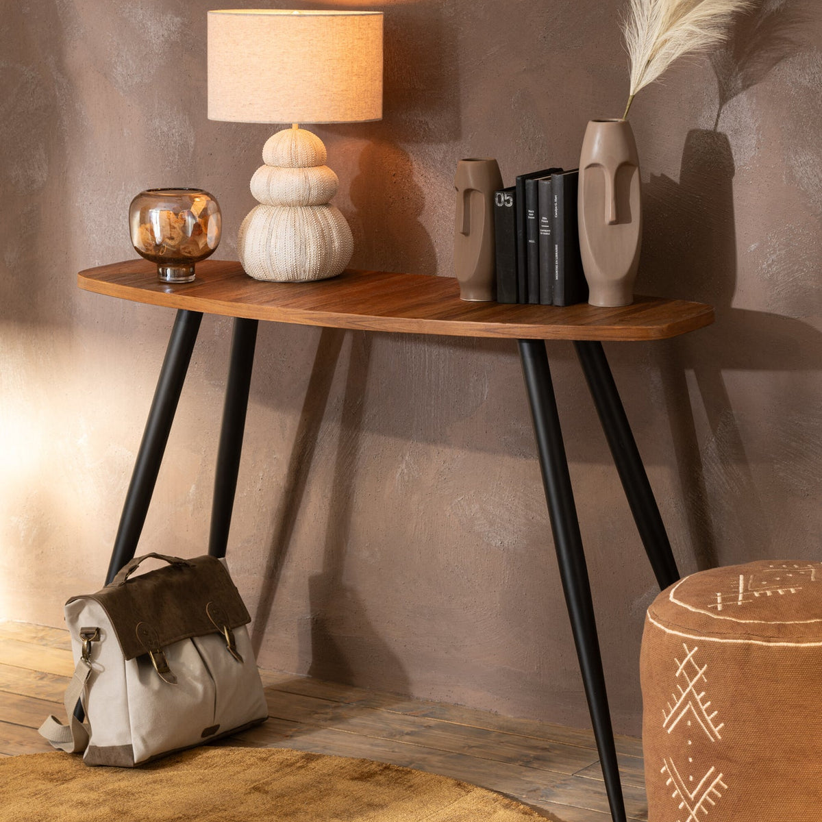 Oval Console Recycled Teak Natural J-Line