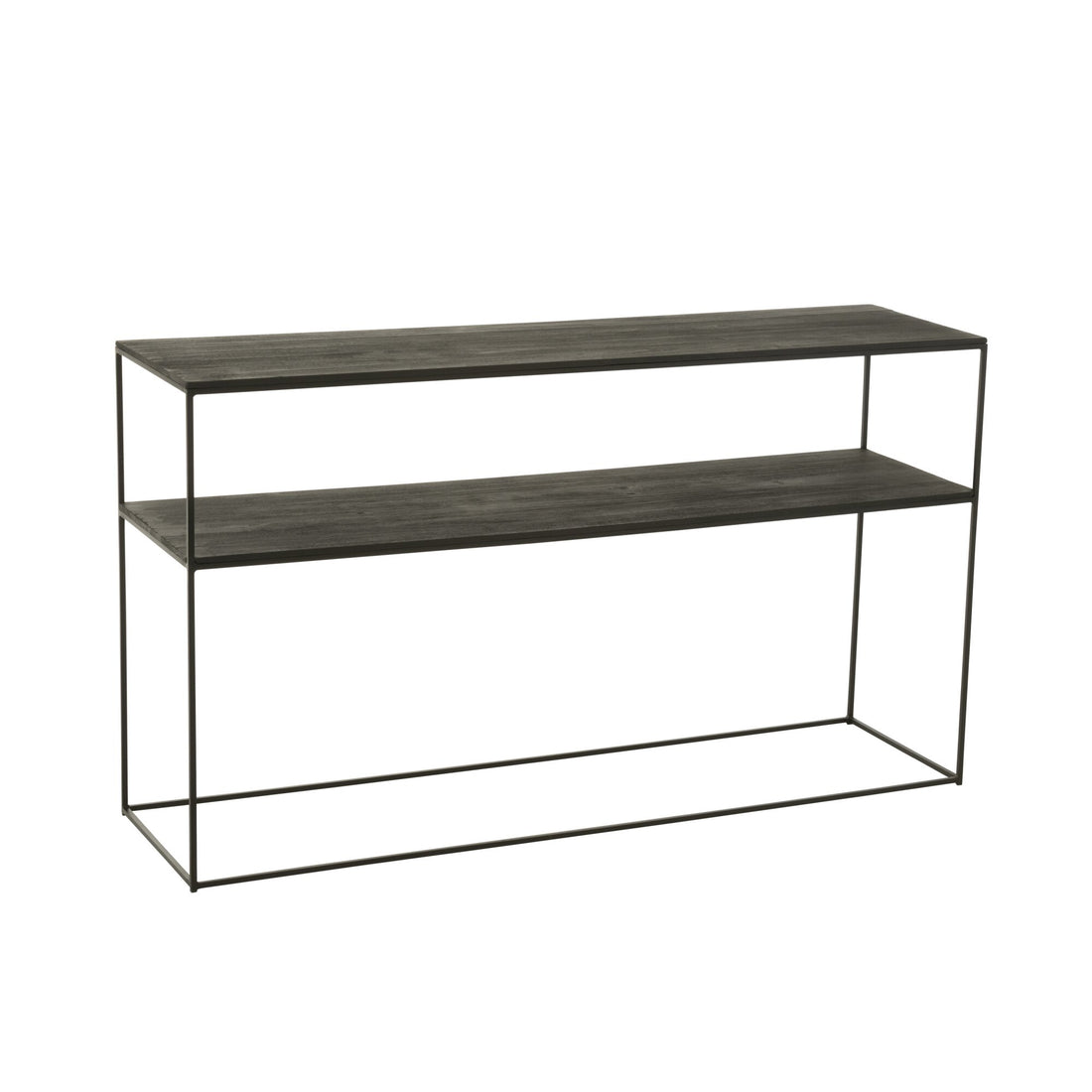Console Rectangle Recycled Wood/Metal Black J-Line