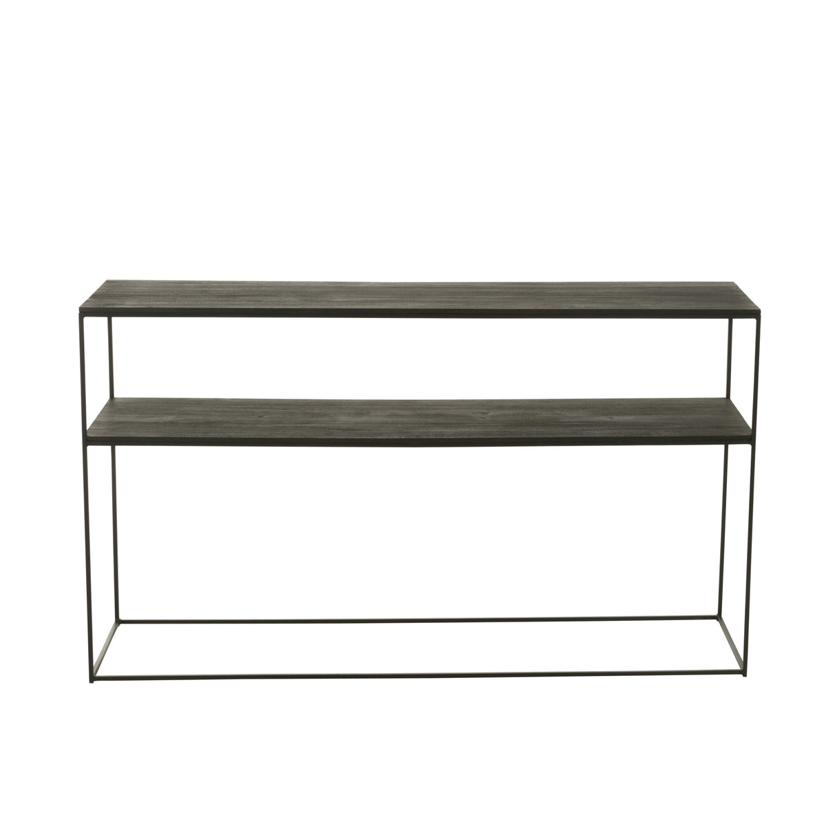Console Rectangle Recycled Wood/Metal Black J-Line