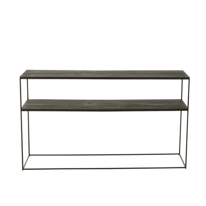 Console Rectangle Recycled Wood/Metal Black J-Line