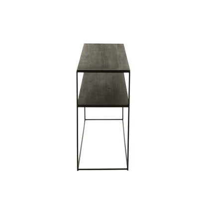 Console Rectangle Recycled Wood/Metal Black J-Line