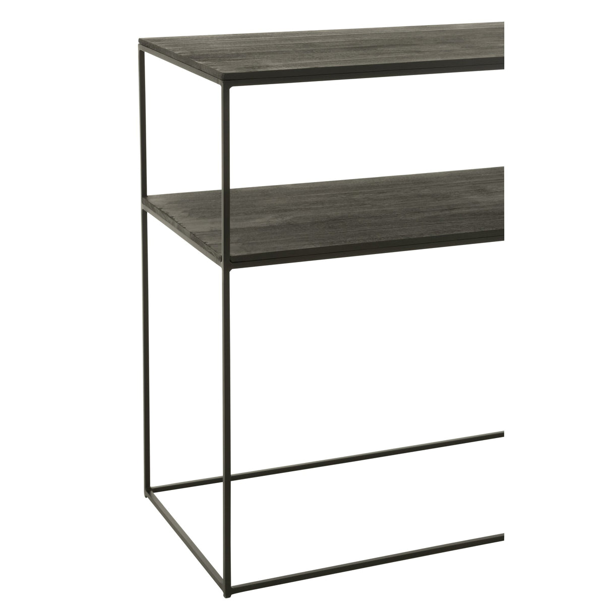 Console Rectangle Recycled Wood/Metal Black J-Line