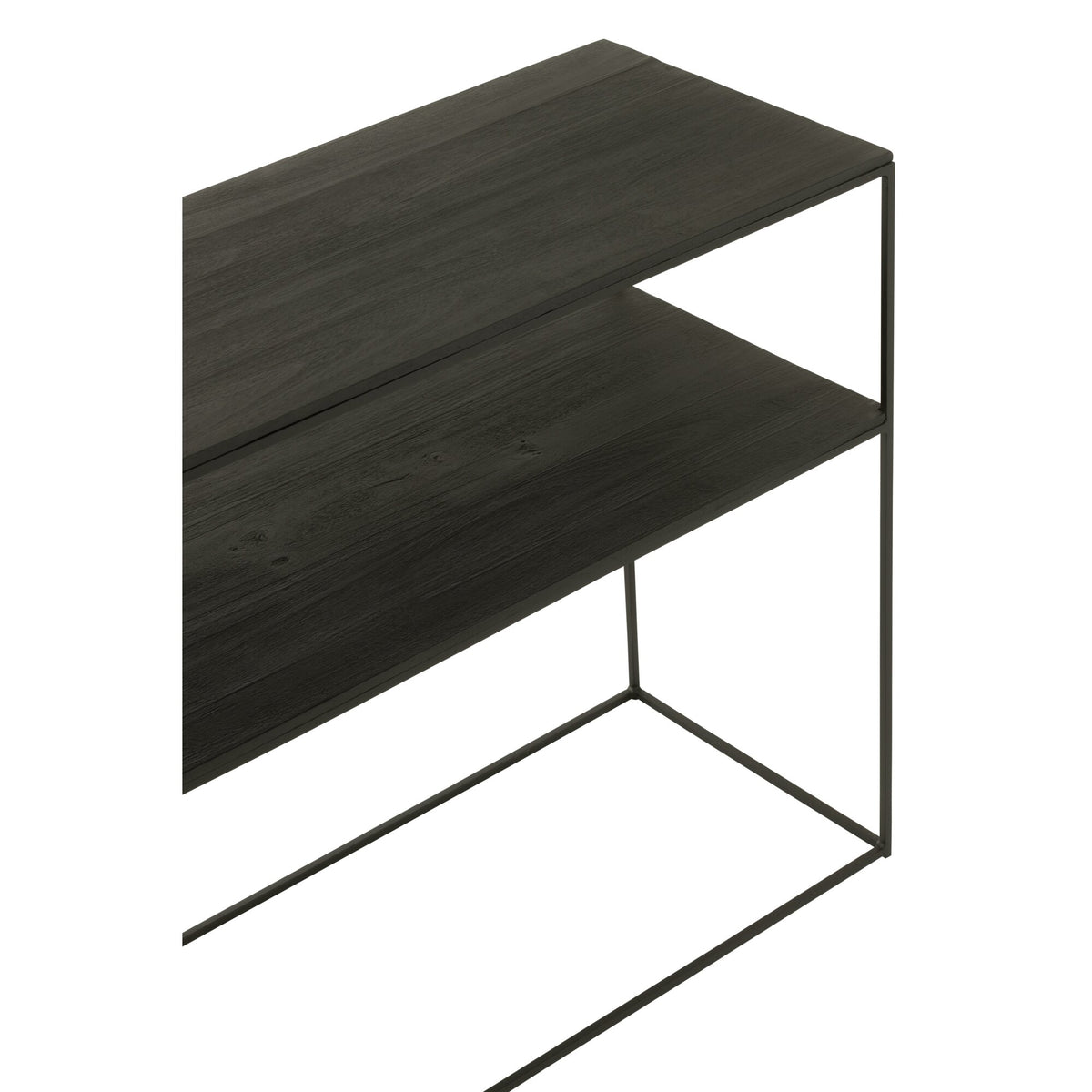 Console Rectangle Recycled Wood/Metal Black J-Line