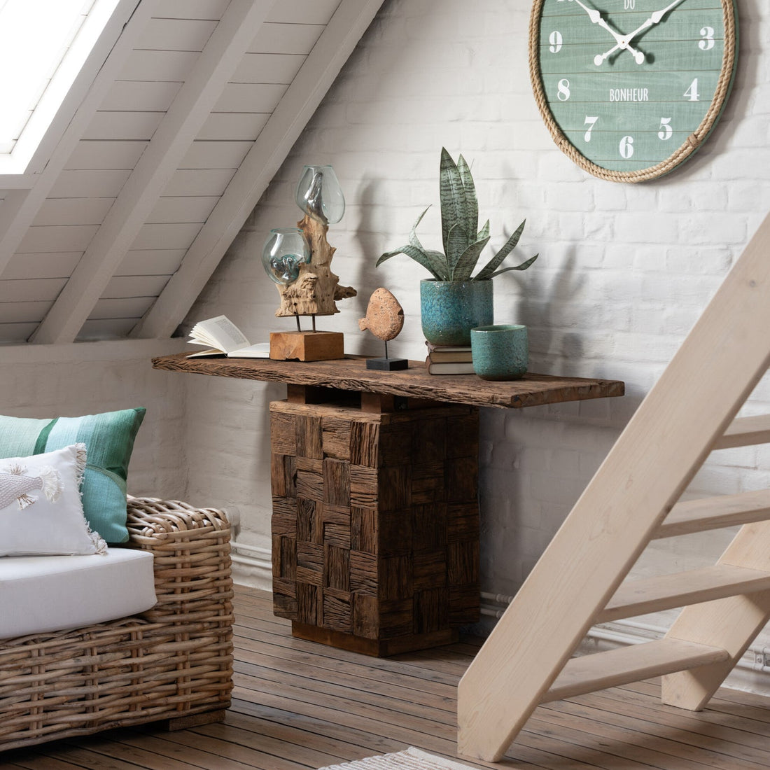 Woody Console Table Natural Wood J-Line
