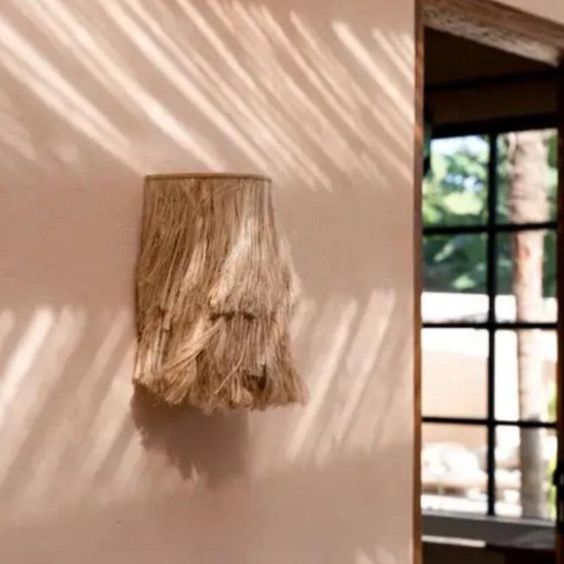 De Abaca Applique Muurlamp - Naturel - Wandlamp - Bazar Bizar - livinglovely.nl