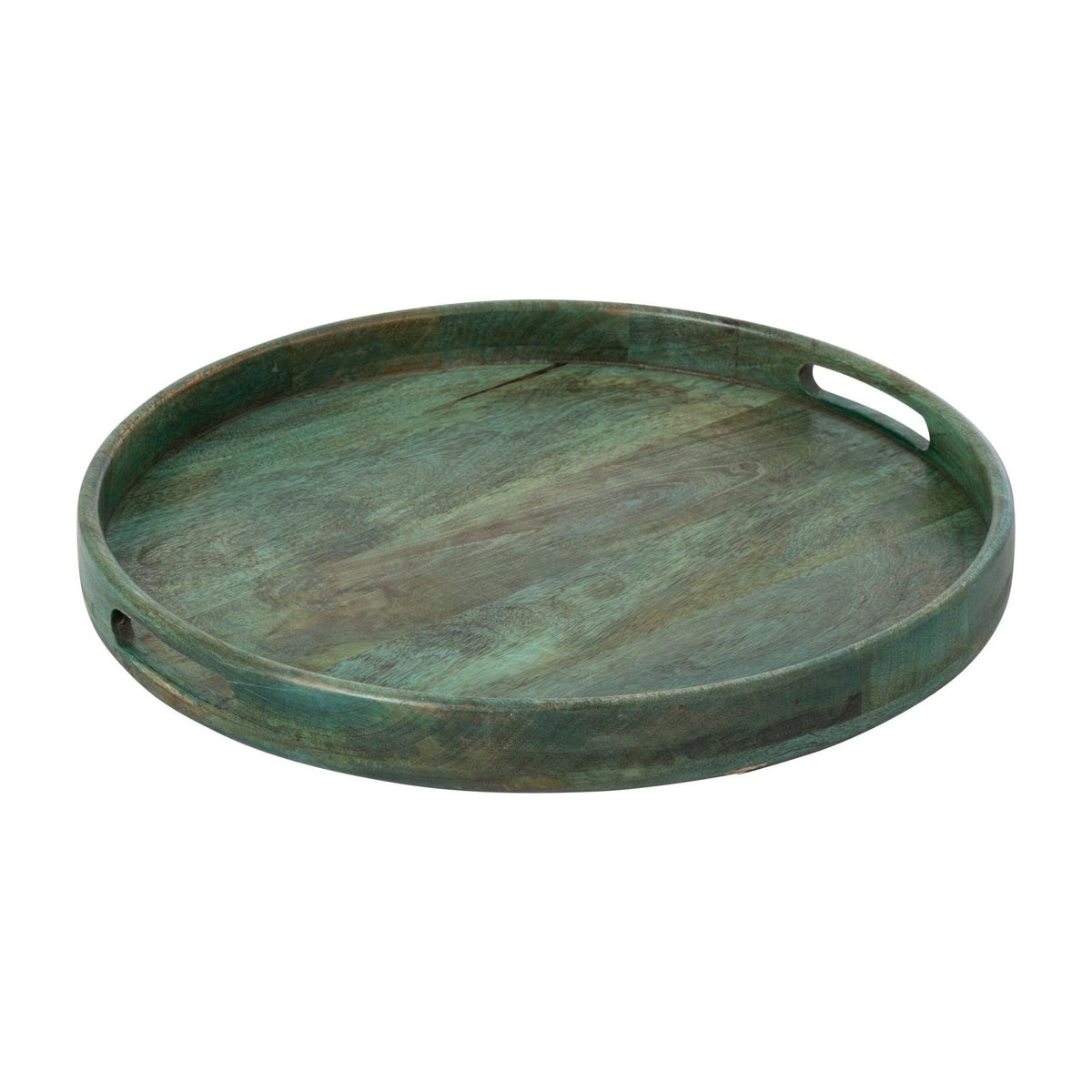 Mango Wood Serving Tray Dark Green J-Line