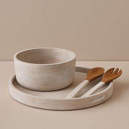 Mango Wood Tray White J-Line