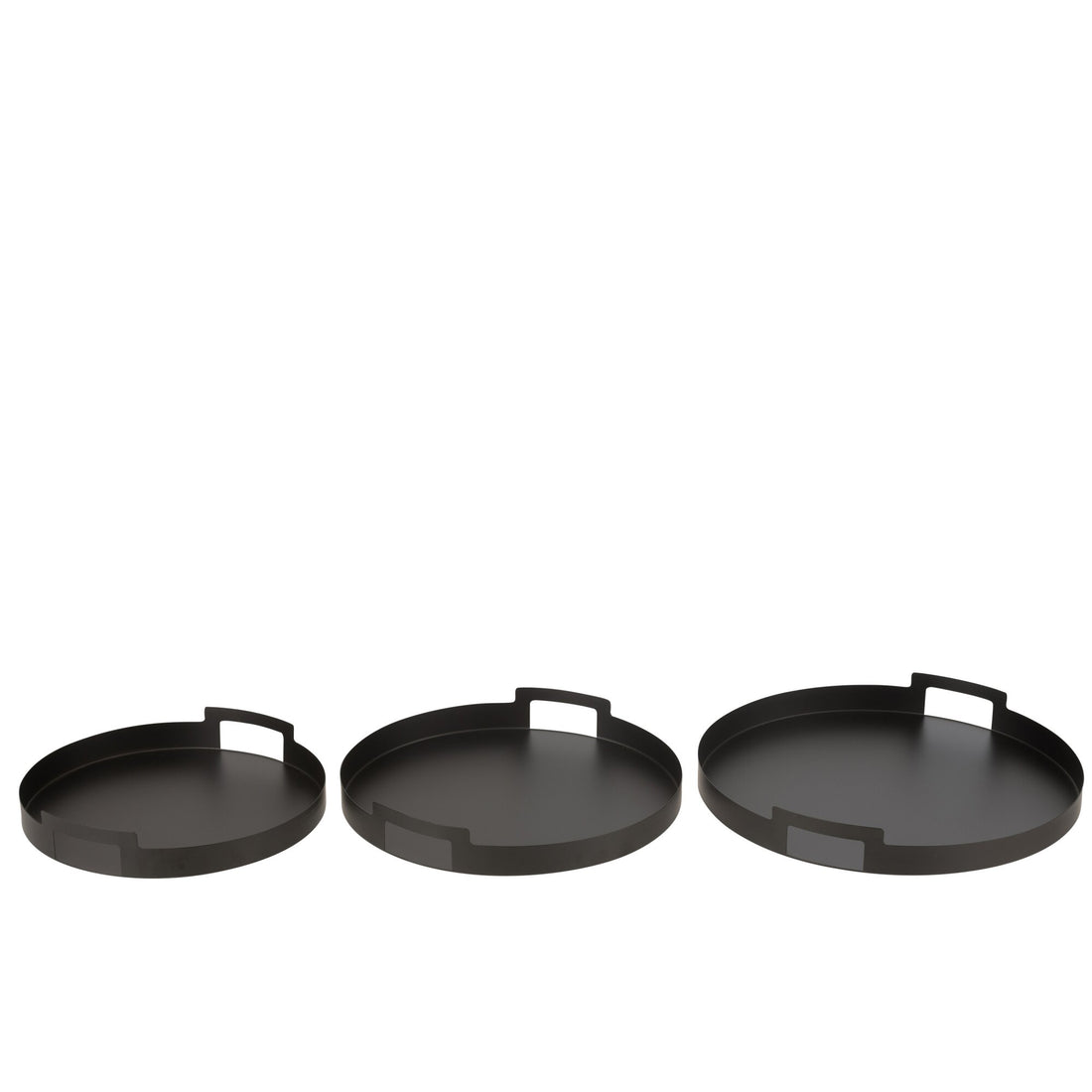 Round Black Metal Tray Set of 3 J-Line