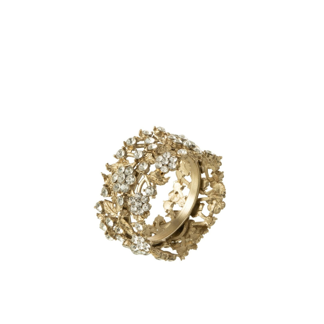 Box of 6 Wide Gold Metal Napkin Rings J-Line
