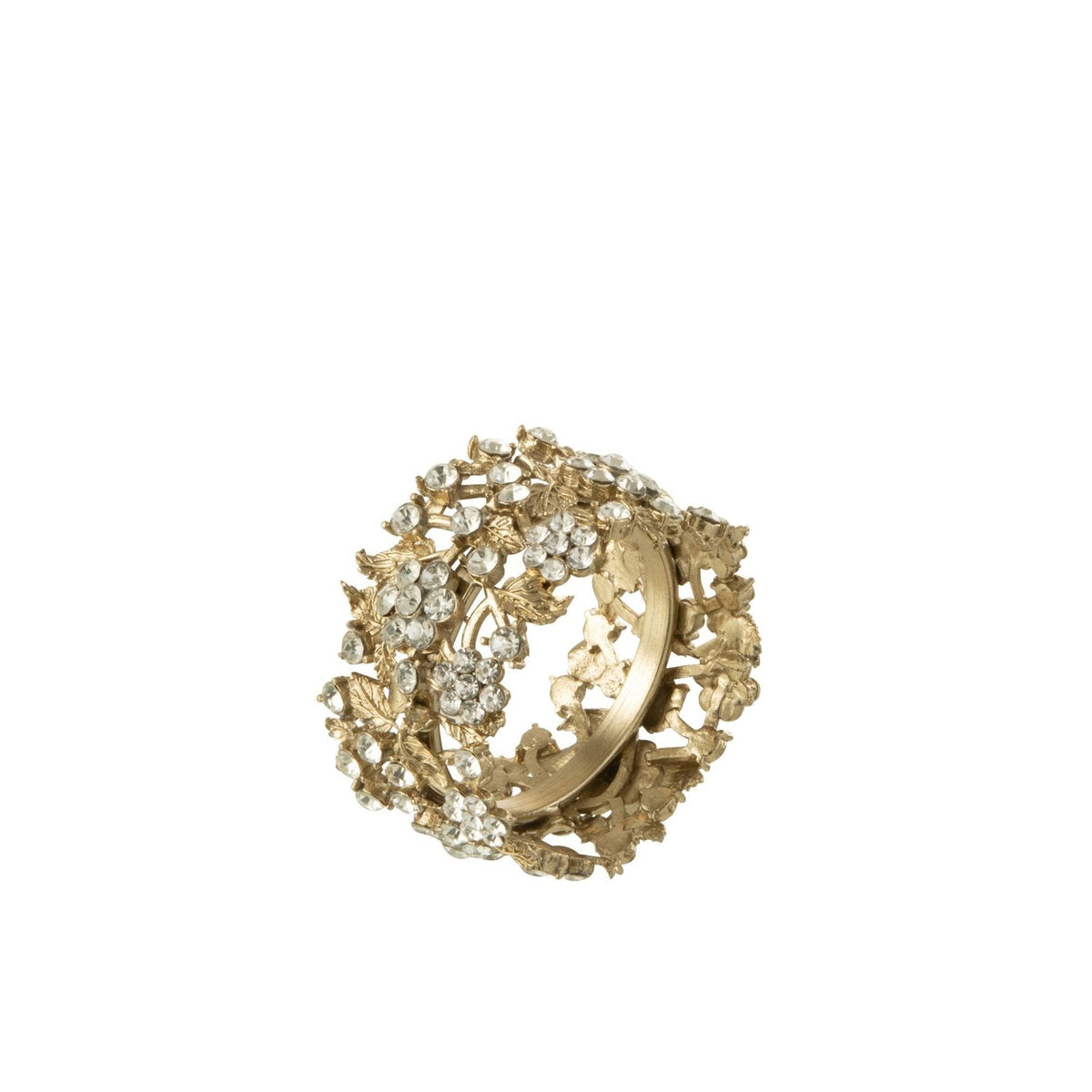 Box of 6 Wide Gold Metal Napkin Rings J-Line