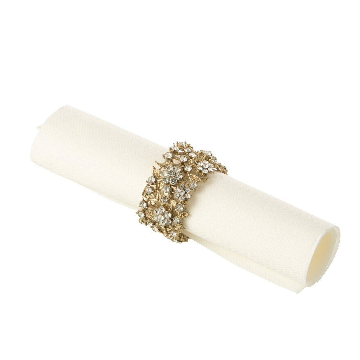 Box of 6 Wide Gold Metal Napkin Rings J-Line
