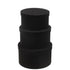 Dozen Rond Plat Fluweel Papier Zwart Set van 3 - Cadeauverpakking - J-Line - livinglovely.nl