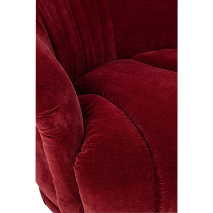 Swivel Armchair Plywood/Fabric Bordeaux J-Line