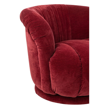 Swivel Armchair Plywood/Fabric Bordeaux J-Line