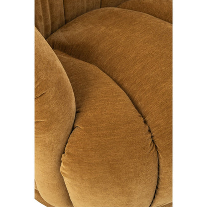 Swivel Armchair Plywood/Fabric Mustard Yellow J-Line