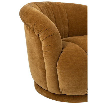 Swivel Armchair Plywood/Fabric Mustard Yellow J-Line