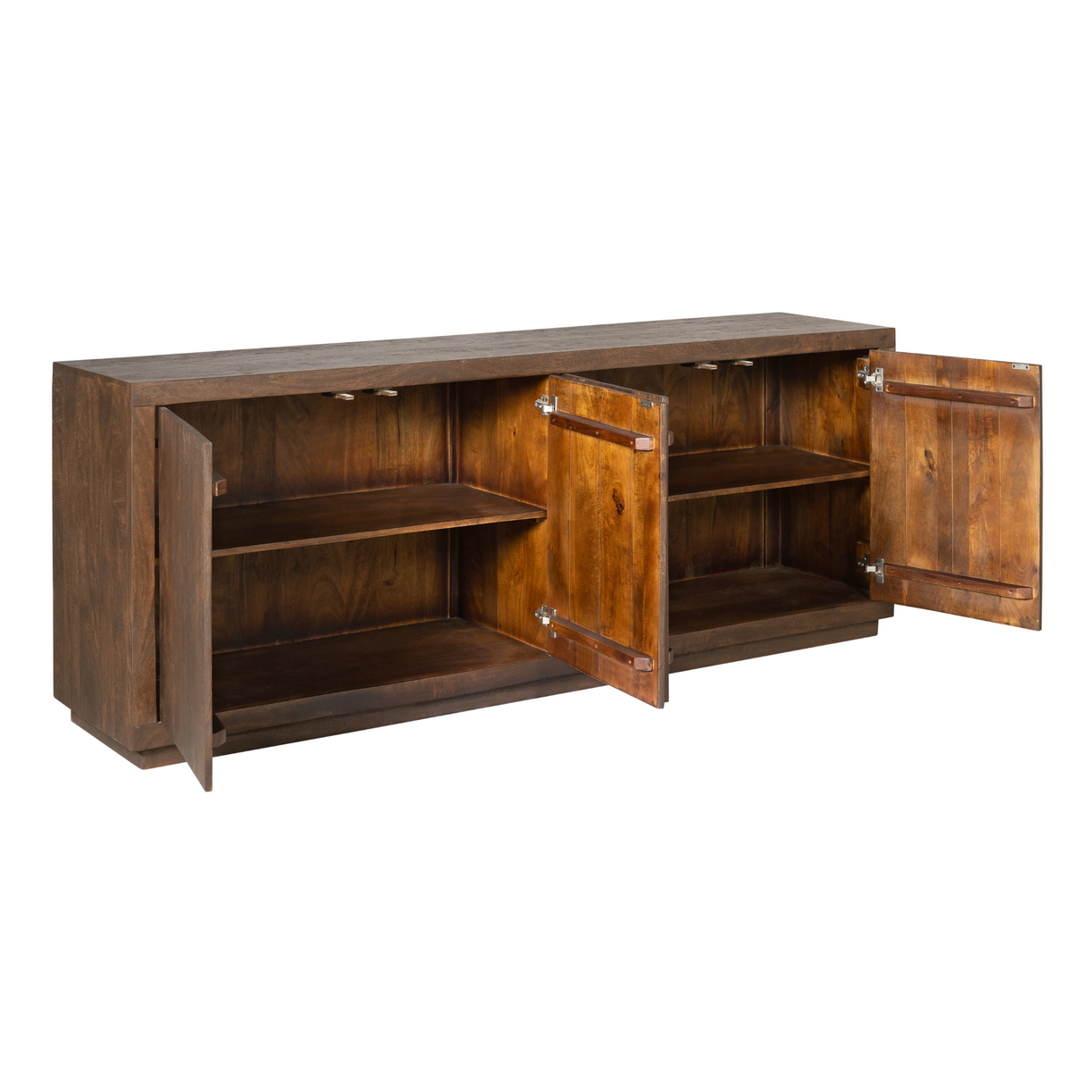 Massief mangohout met warme bruine finish bij het Dressoir Brussel 200cm van Starfurn