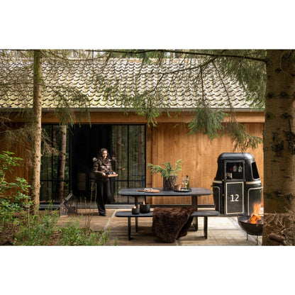 Dining Room Bench Acacia Wood Black 190cm J-Line