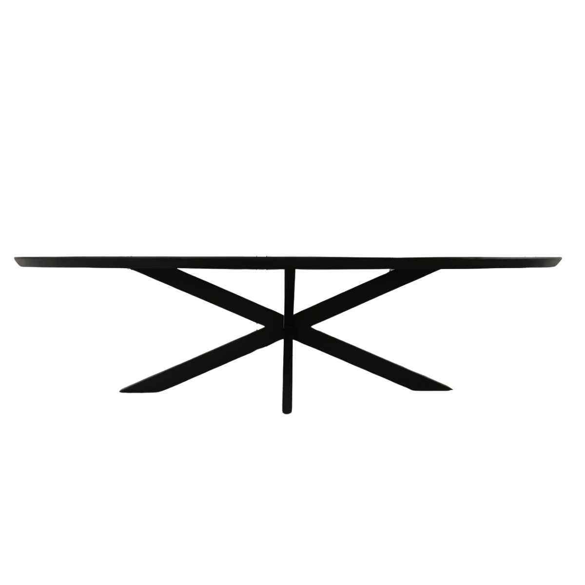 Zwarte eettafel Brandy van Starfurn met opgedikt blad van 6 cm dik