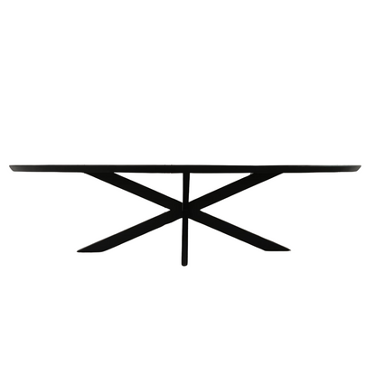 Zwarte eettafel Brandy van Starfurn met opgedikt blad van 6 cm dik