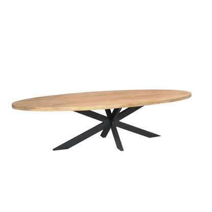Eettafel Dakota Ovaal 300cm van Starfurn schuin van opzij gefotografeerd