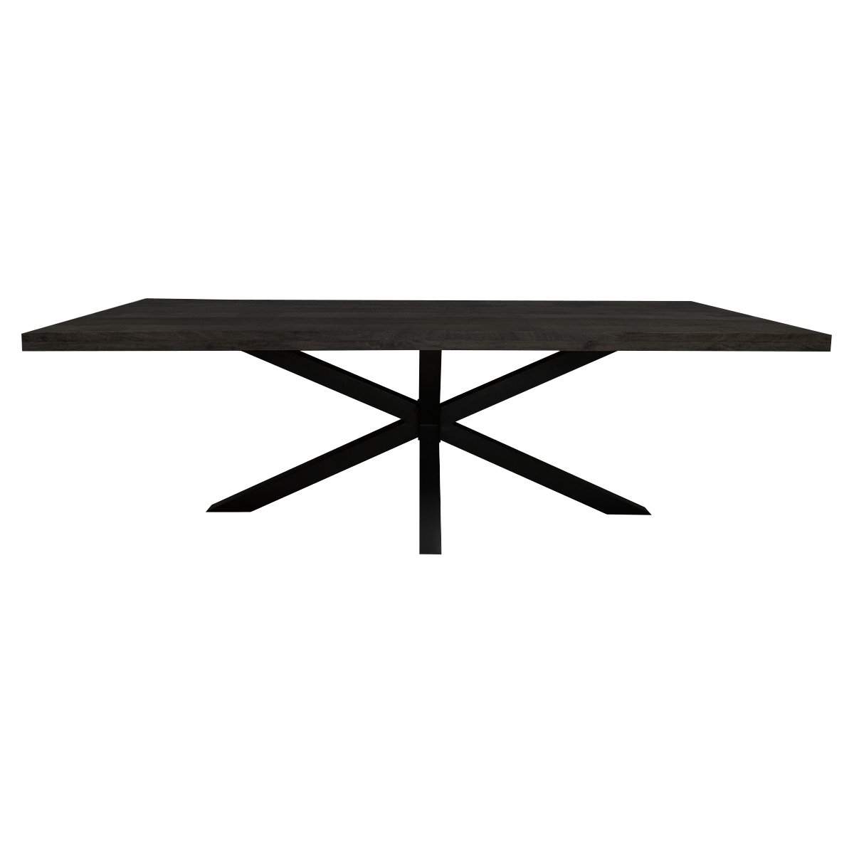 Rechthoekige Denver eettafel 160cm van Starfurn met opgedikt blad van zwart gelakt massief mangohout