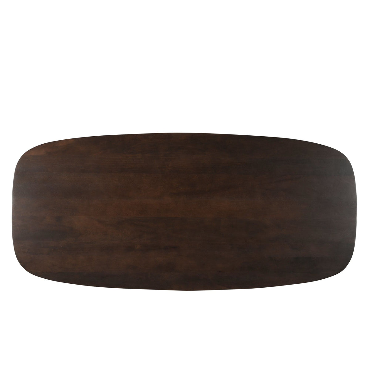Bovenaanzicht van het mangohouten blad van de eettafel Jesper Chestnut 210cm
